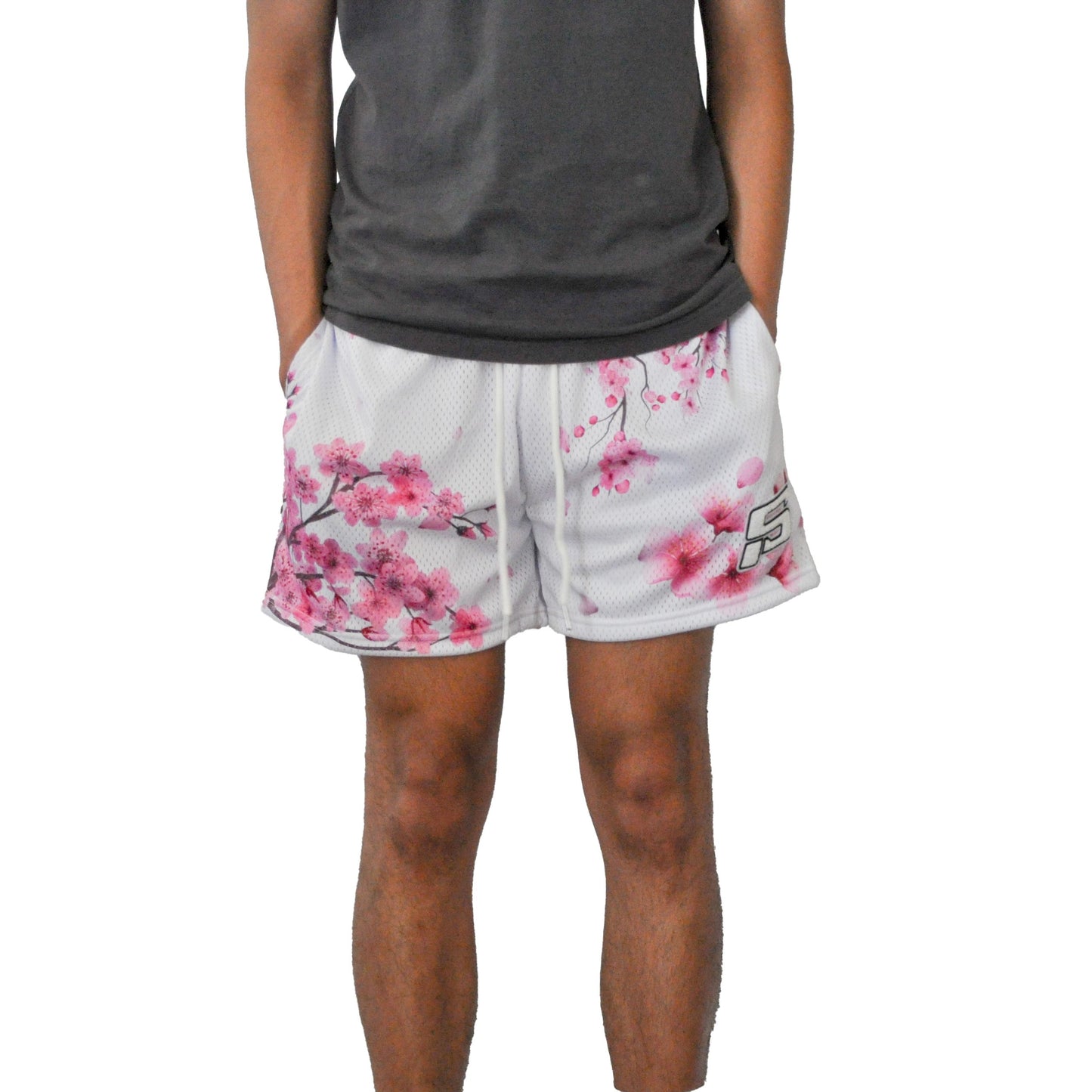 White Cherry Blossom Shorts