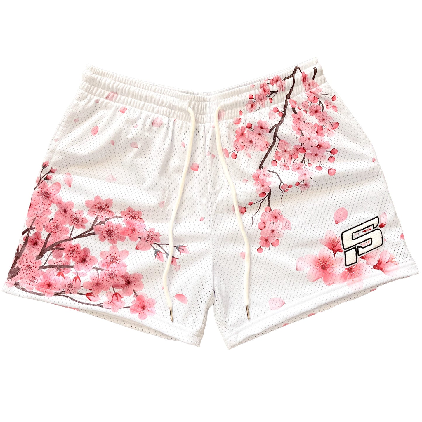 White Cherry Blossom Shorts